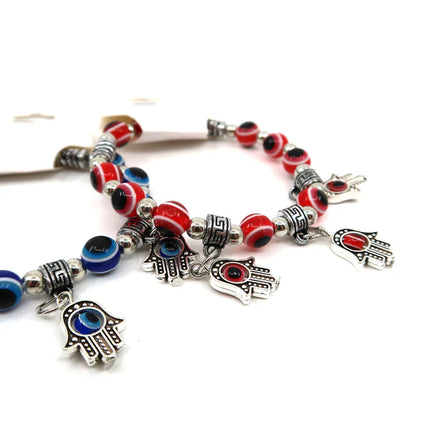 HAMSA CHARM EVIL EYE BALL BRACELET 0414-8 (12PC)