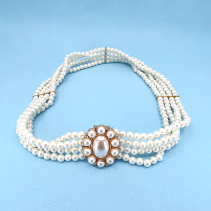 PEARL N RHINESTONE FLOWER BUCKLE BELT 0506-13 (12PC)