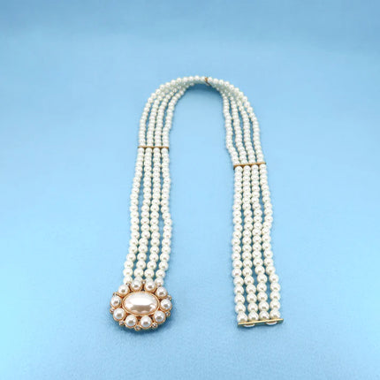 PEARL N RHINESTONE FLOWER BUCKLE BELT 0506-13 (12PC)