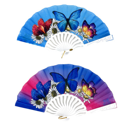 Butterfly Daisy Ombre Folding Hand Fan FN0373 (12PC)