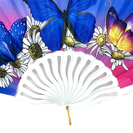 Butterfly Daisy Ombre Folding Hand Fan FN0373 (12PC)