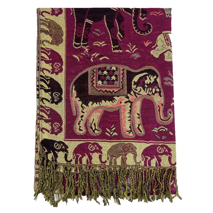 METALLIC PASHMINA ELEPHANT PATTERN 35 (12PC)