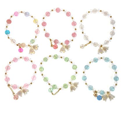 CRYSTAL FLOWER CHARM BRACELET 1128-24 (12PC)