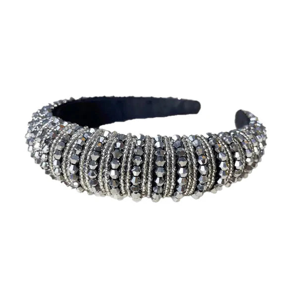 Multi Crystal Beaded Headband HB1202-2 (12PC)