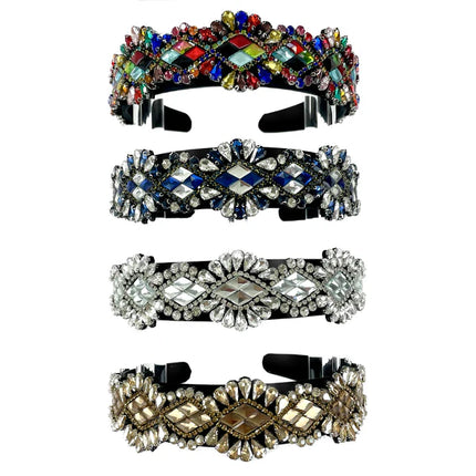 Multi Crystal Decor Headband HB1226-10 (12PC)