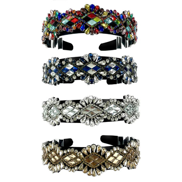 Multi Crystal Decor Headband HB1226-10 (12PC)