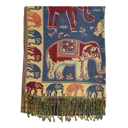 METALLIC PASHMINA ELEPHANT PATTERN 35 (12PC)