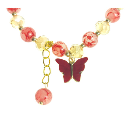 NATURAL STONE BUTTERFLY CHARM BRACELET BR1128-2 (12PC)