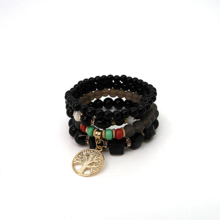 TREE CHARM GLASS BEAD BRACELET BR2521-64 (12PC)
