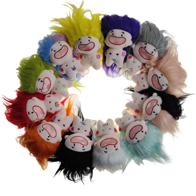 Funny Hair Zodiac Sign Naked Doll Key Chain TY31123-6 (12PC)