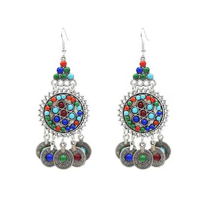 COLOR CIRCLE TASSEL EARRING ER2826-71(12PCS)