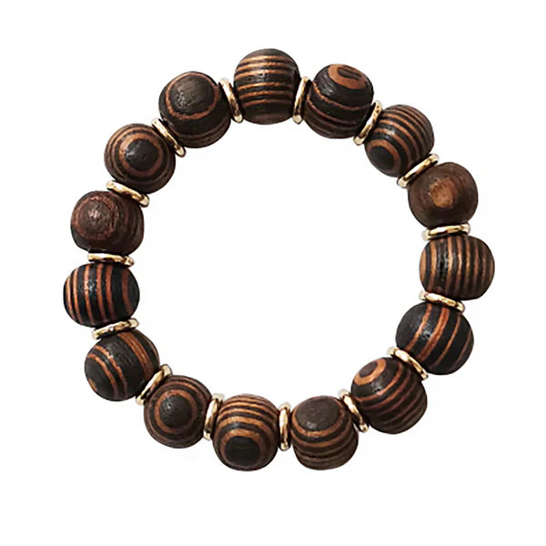 Wooden Ball Bracelet  BR2908-28 (12PC)