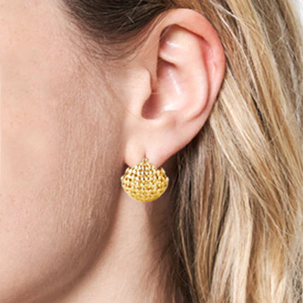 14K GOLD DIPPED PIN CHUNKY BALL EARRING SJE310347 (12PAIR)