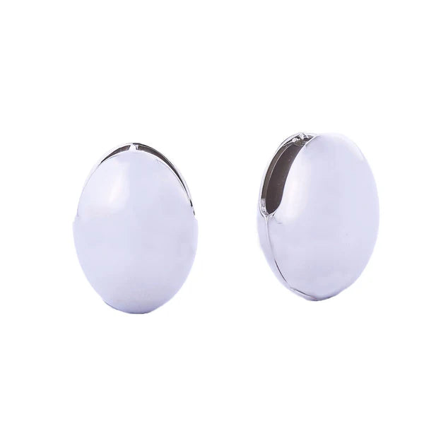 14K Gold Dipped Oval Dome Huggie Earring SJE310488 (12PAIR)