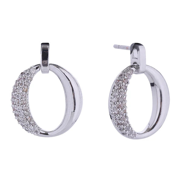 14K Gold Dipped CZ Oval Post Earring SJE310672 (12PAIR)