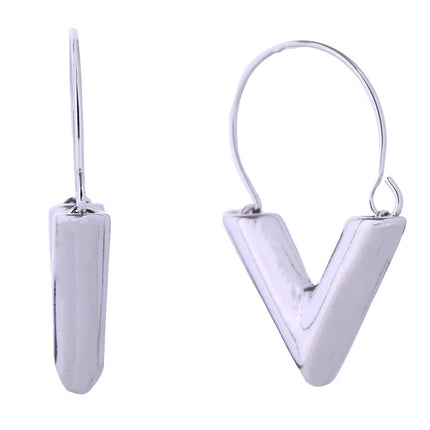 14K Gold Dipped V Hoop Earring SJE310684 (12PAIR)