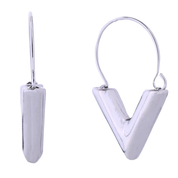 14K Gold Dipped V Hoop Earring SJE310684 (12PAIR)