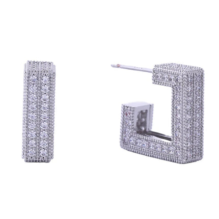 14k Gold Dipped Cz Square Post Earring SJE310698 (12PAIR)
