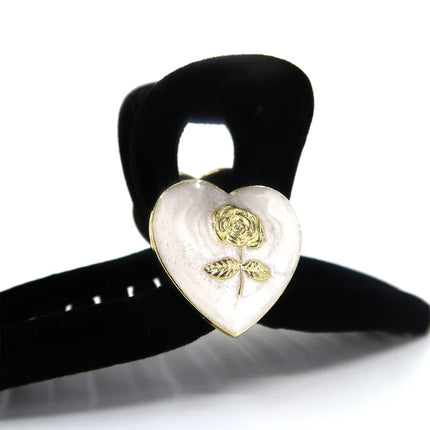 Heart Charm Suede Claw Clip JC3315-90 (12PC)