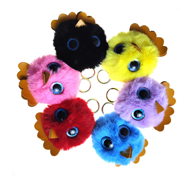 Cute Bird Pom Pom Key Chain KC1118-11 (12PC)