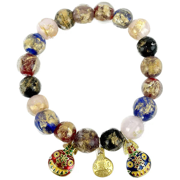 Natural Stone Chinese Lucky Bag Bracelet CBR3719-10 (12PC)