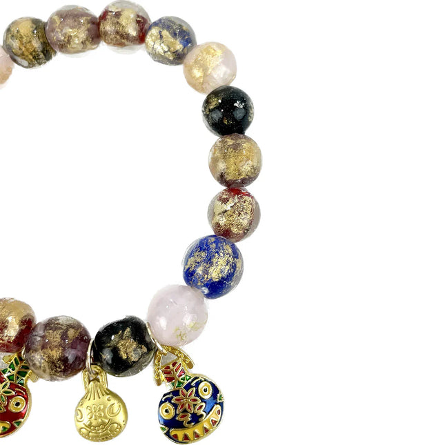 Natural Stone Chinese Lucky Bag Bracelet CBR3719-10 (12PC)