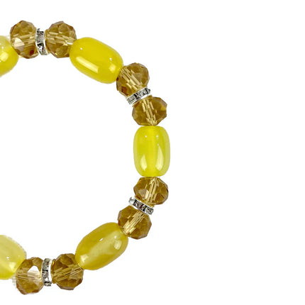 Natural Stone N Rhinestone Bracelet CBR3719-8 (12PC)