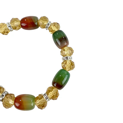 Natural Stone N Rhinestone Bracelet CBR3719-8 (12PC)