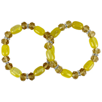 Natural Stone N Rhinestone Bracelet CBR3719-8 (12PC)