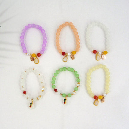 Natural Stone Charm Bracelet CBR3720-3 (12PC)