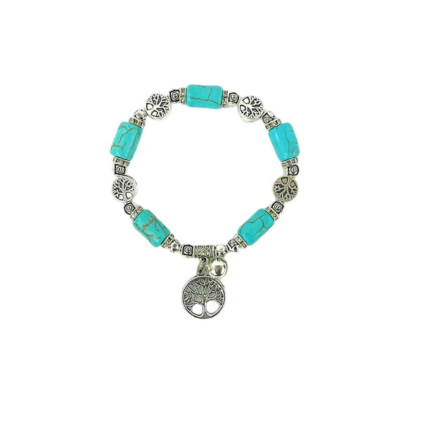 Turquoise the Tree of Life Charm Bracelet BR3723-16 (12PC)