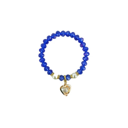 Bead Heart Charm Bracelet BR3723-4 (12PC)