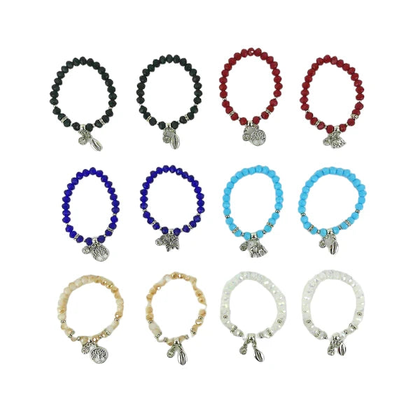 Bead Lucky Charm Bracelet BR3723-9 (12PC)