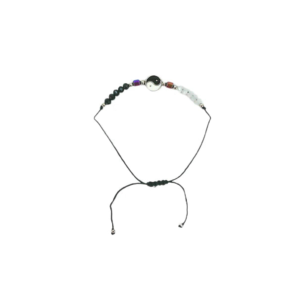 Bead Yin Yang Charm Adjustable Bracelet BR3724-11 (12PC)