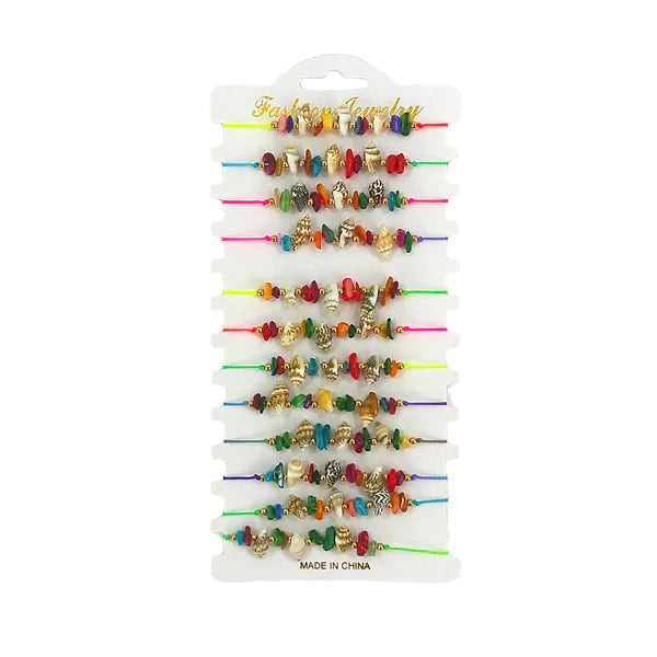 Turban Shell Adjustable Bracelet BR3724-17 (12PC)