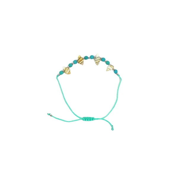 Bead Turban Shell Adjustable Bracelet BR3724-18 (12PC)