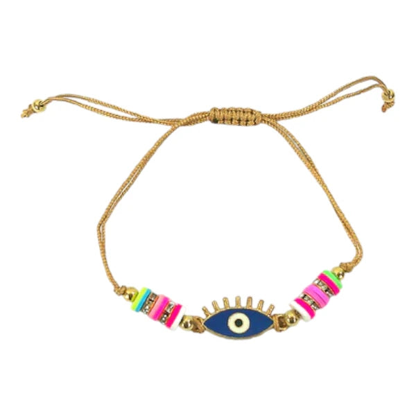 Bead Rhinestone Lucky Charm Adjustable Bracelet BR3724-25 (12PC)