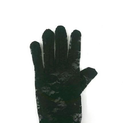 FLOWER LACE LONG GLOVES 388-8BL (12PC)