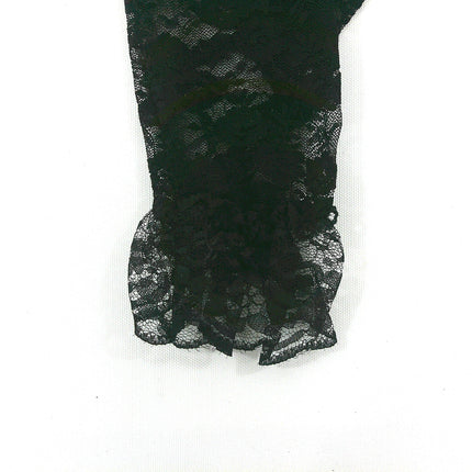 FLOWER LACE LONG GLOVES 388-8BL (12PC)