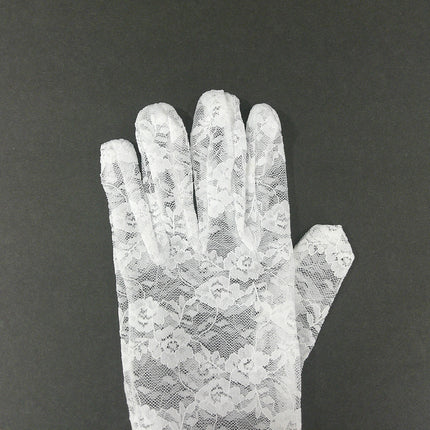 FLOWER LACE LONG GLOVES 388-8BL (12PC)