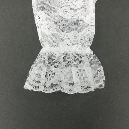 FLOWER LACE LONG GLOVES 388-8BL (12PC)