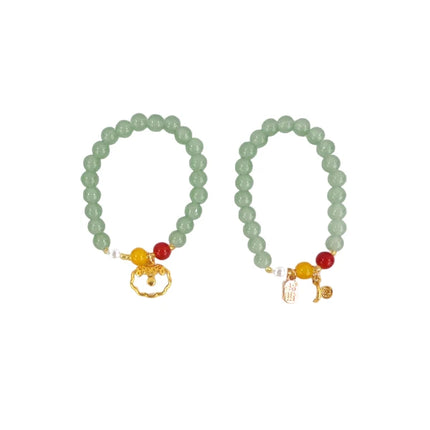 Natural Jade Charm Bracelet CBR3909-2 (12PC)