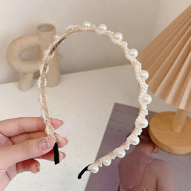 Pearl Art Deco Thin Headband HB402-65 (12PC)