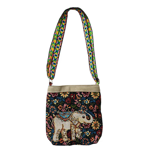 Elephant Peacock Embroidery Crossbody Bag BG4107-12 (12PC)