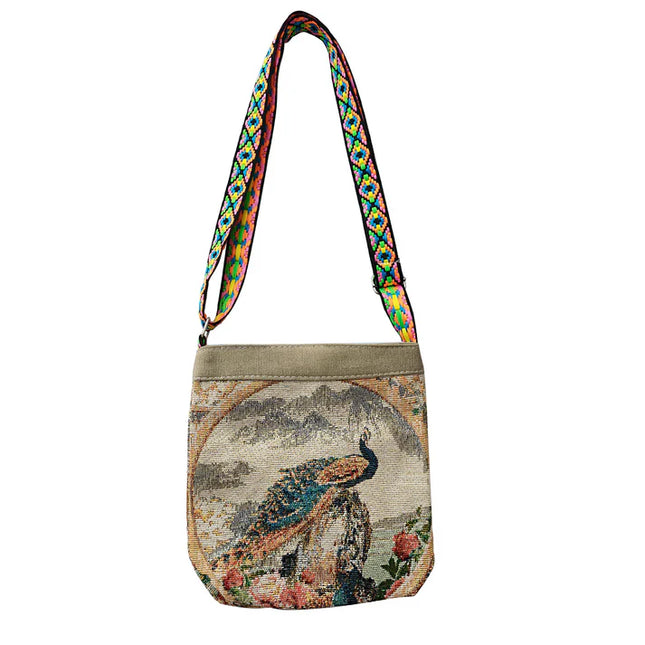 Elephant Peacock Embroidery Crossbody Bag BG4107-12 (12PC)