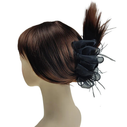 5 Inches Ruffle Decor Mesh Bow Clip HC4112-19 (12PC)