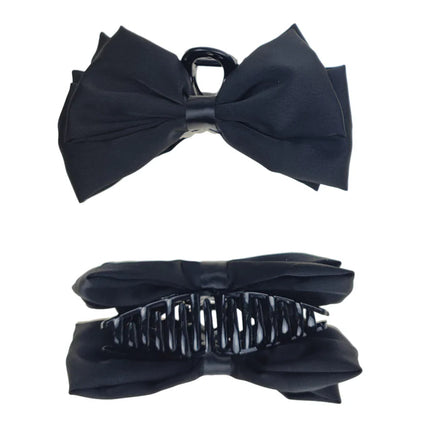 5 Inches Satin Plain Bow Clip  HC4112-24 (12PC)