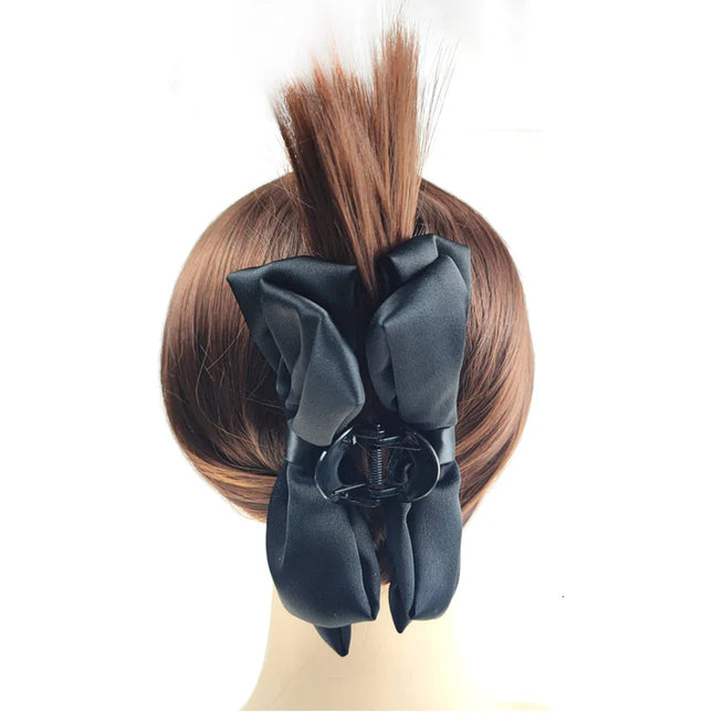 5 Inches Satin Plain Bow Clip  HC4112-24 (12PC)