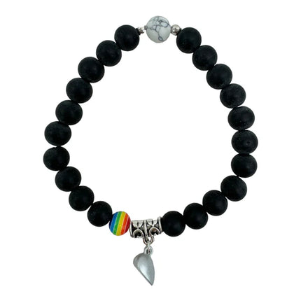 Natural Stone Magnetic Couples Friendship Bracelet BR4214-1 (12PC)