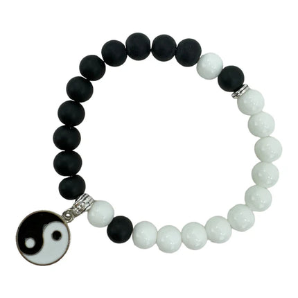 Natural Stone Yin Yang Charm Bracelet BR4214-3 (12PC)